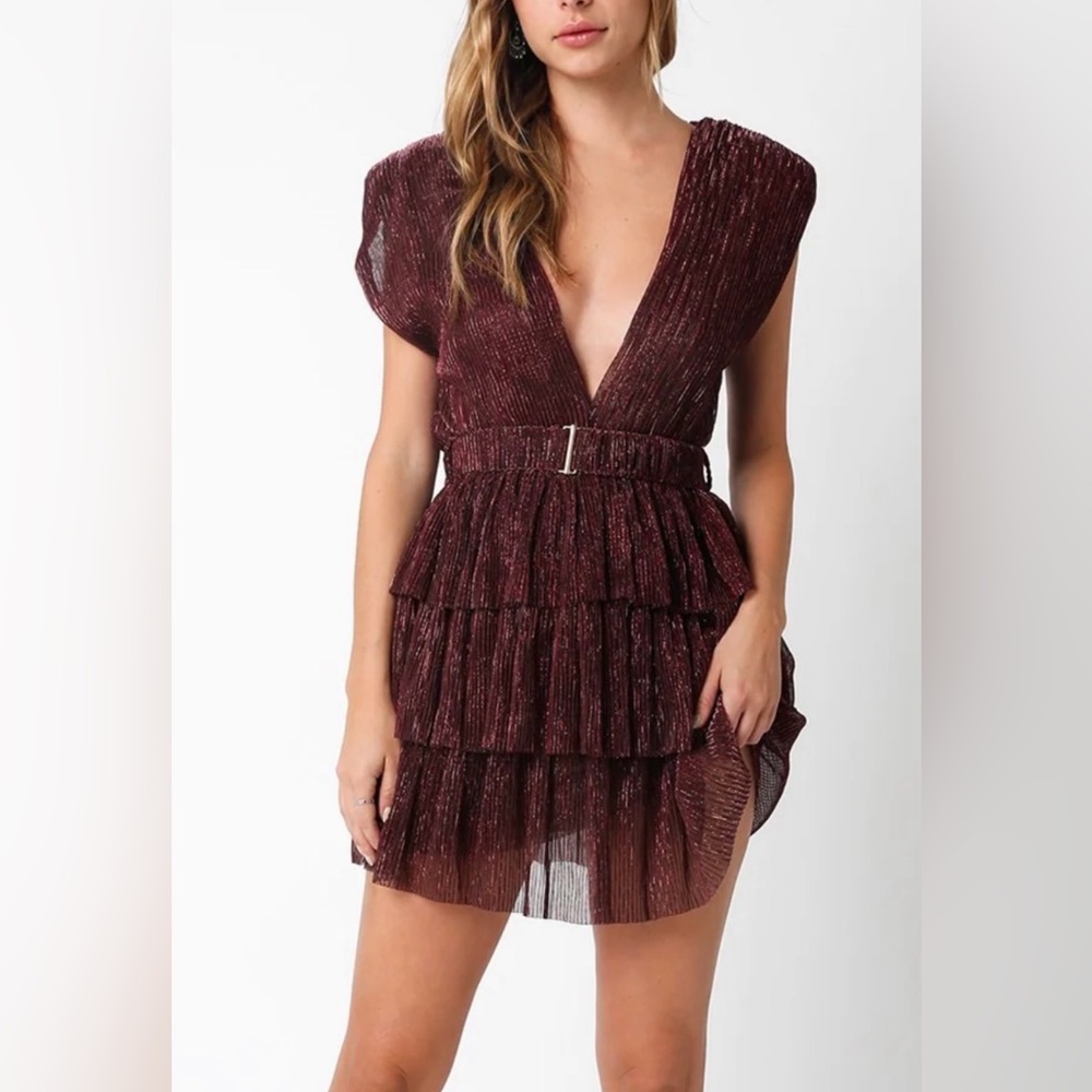 Hemline Sparkle Maroon Dress NEW WITH TAGS